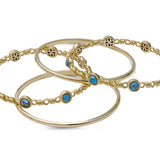 Sunshine & Sea Turquoise Stackable Bangles in 14K Yellow Gold Plated Sterling Silver
