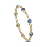 Sunshine & Sea Turquoise Stackable Bangles in 14K Yellow Gold Plated Sterling Silver