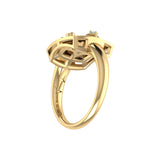 Sagittarius Archer Blue Topaz & Diamond Constellation Signet Ring in 14K Yellow Gold Vermeil on Sterling Silver