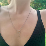 CELIA C BOLO ADJUSTABLE DIAMOND LARIAT NECKLACE IN STERLING SILVER