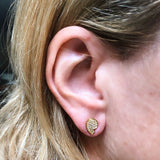Street Cycle Open Teardrop Diamond Stud Earrings in 14K Yellow Gold Vermeil on Sterling Silver