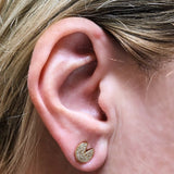 Pac-Man Candy Diamond Earrings in 14K Yellow Gold Vermeil on Sterling Silver