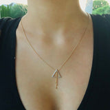 Skyline Triangle Bolo Adjustable Diamond Lariat Necklace in 14K Yellow Gold Vermeil on Sterling Silver
