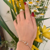 Traffic Light Adjustable Diamond Cuff in Sterling Silver