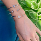 Traffic Light Adjustable Diamond Cuff in Sterling Silver