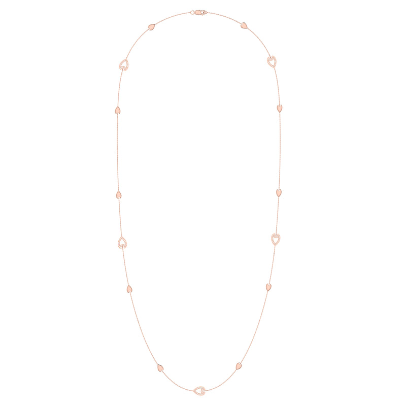 Avani Open Raindrop Layered Diamond Necklace in 14K Rose Gold Vermeil on Sterling Silver