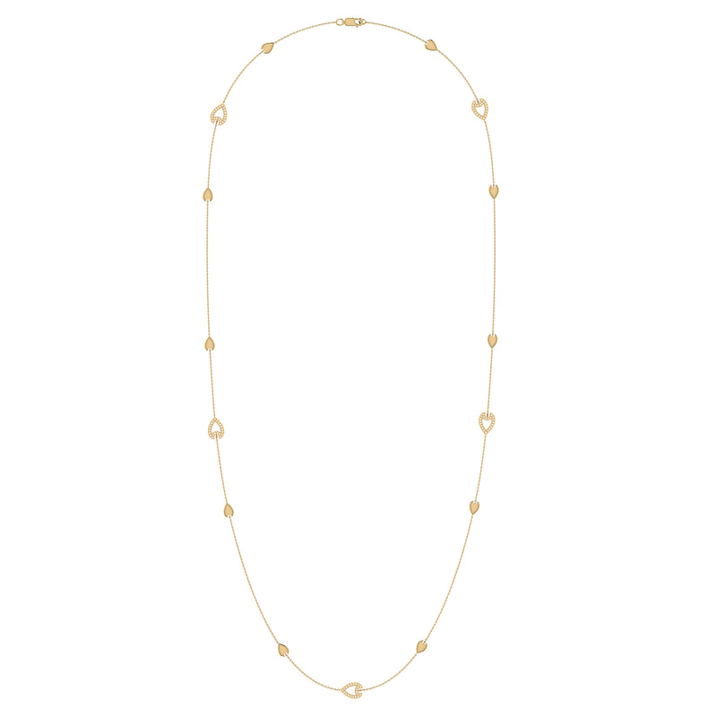 Avani Open Raindrop Layered Diamond Necklace in 14K Yellow Gold