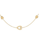 Avani Open Raindrop Layered Diamond Necklace in 14K Yellow Gold Vermeil on Sterling Silver