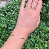 One Way Arrow Adjustable Diamond Cuff in 14K Rose Gold Vermeil on Sterling Silver