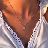 Sidewalk Square Diamond Pendant in 14K Yellow Gold Vermeil on Sterling Silver