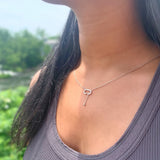 CELIA C BOLO ADJUSTABLE DIAMOND LARIAT NECKLACE IN STERLING SILVER